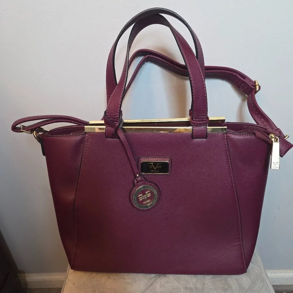 Versace 19.69 Abbigliamento Sportivo SRL Plum Handbag/Satchel